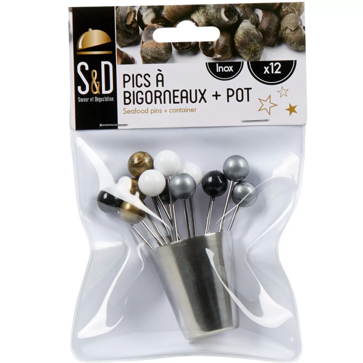 Gifi 12 piques à bigorneaux avec pot< Préparation Culinaire