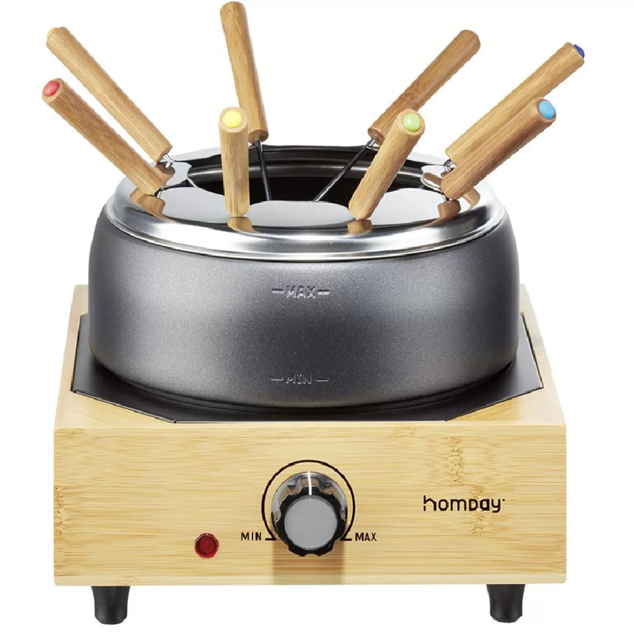 Gifi Appareil à fondue sur socle en bambou 800W< Petit Électroménager