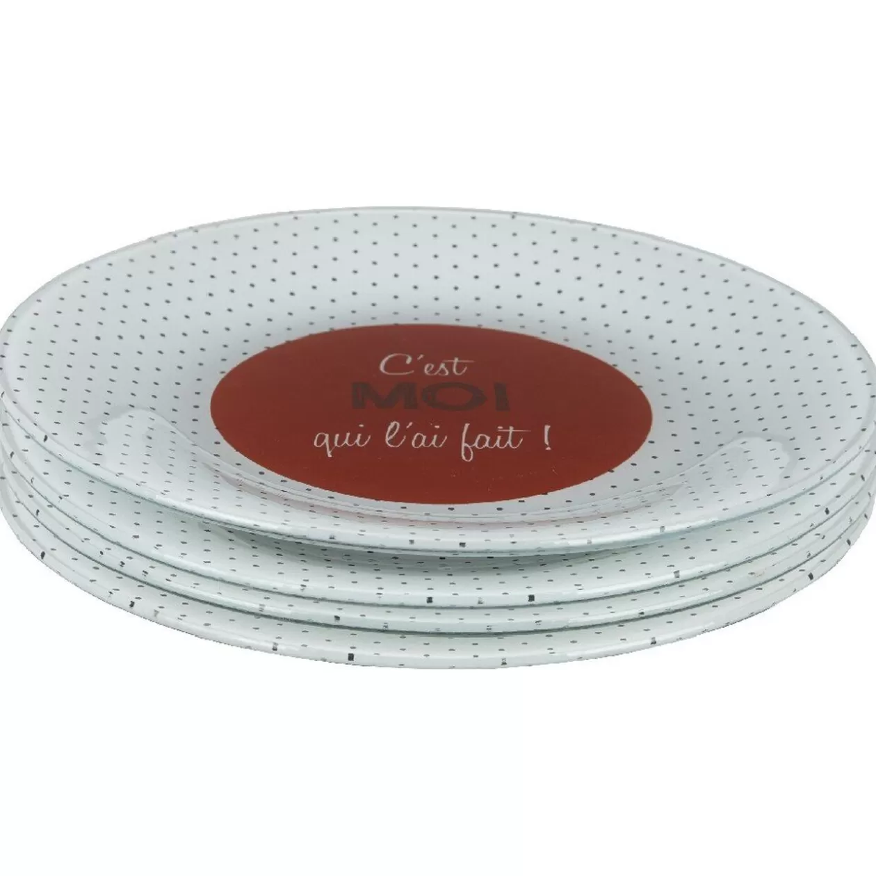 Assiette à dessert à pois C'est moi qui l'ai fait x4>Gifi New