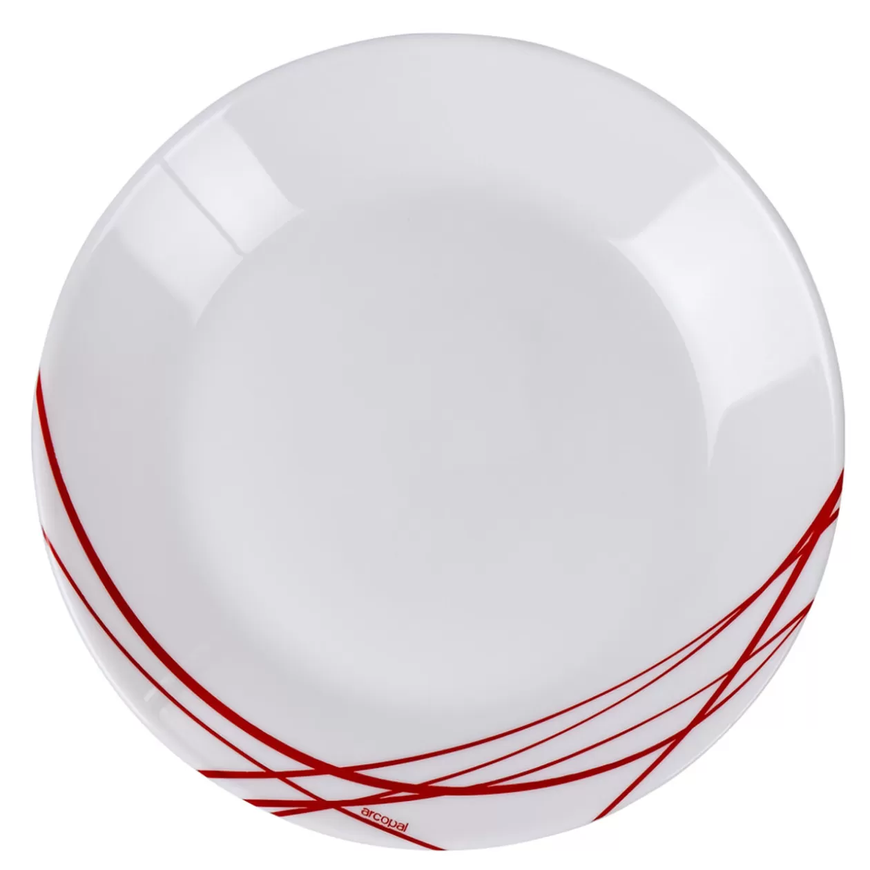Assiette à dessert Arcopal blanche lignes rouges>Gifi Best Sale