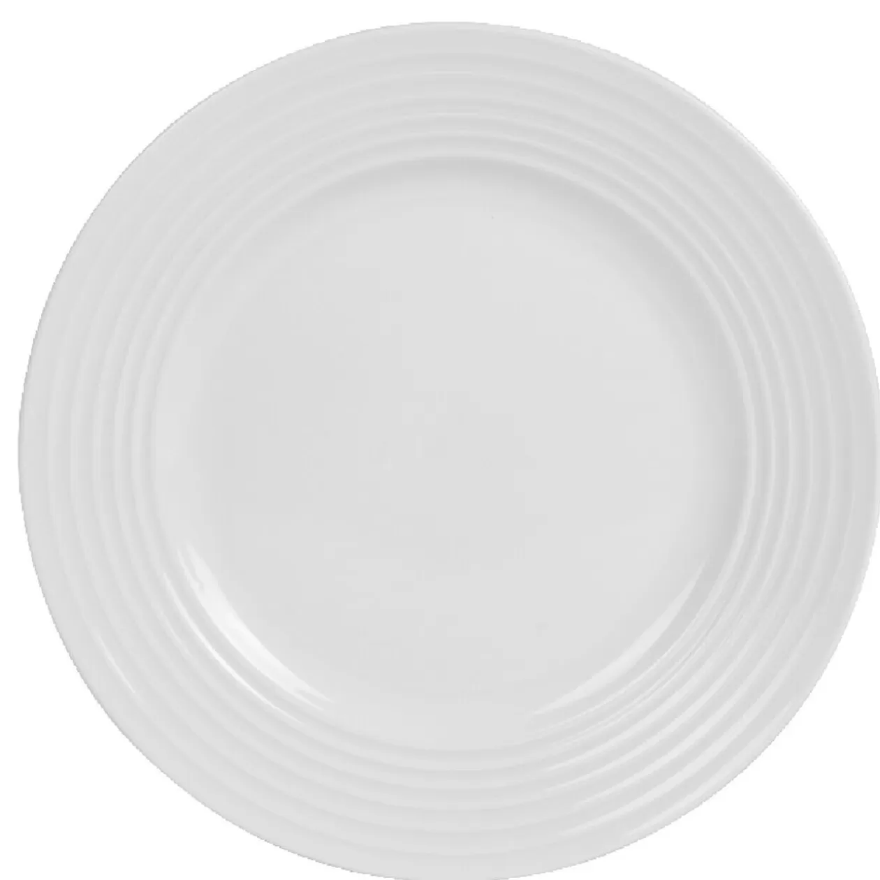 Assiette à dessert blanche bordure à rainures>Gifi Fashion