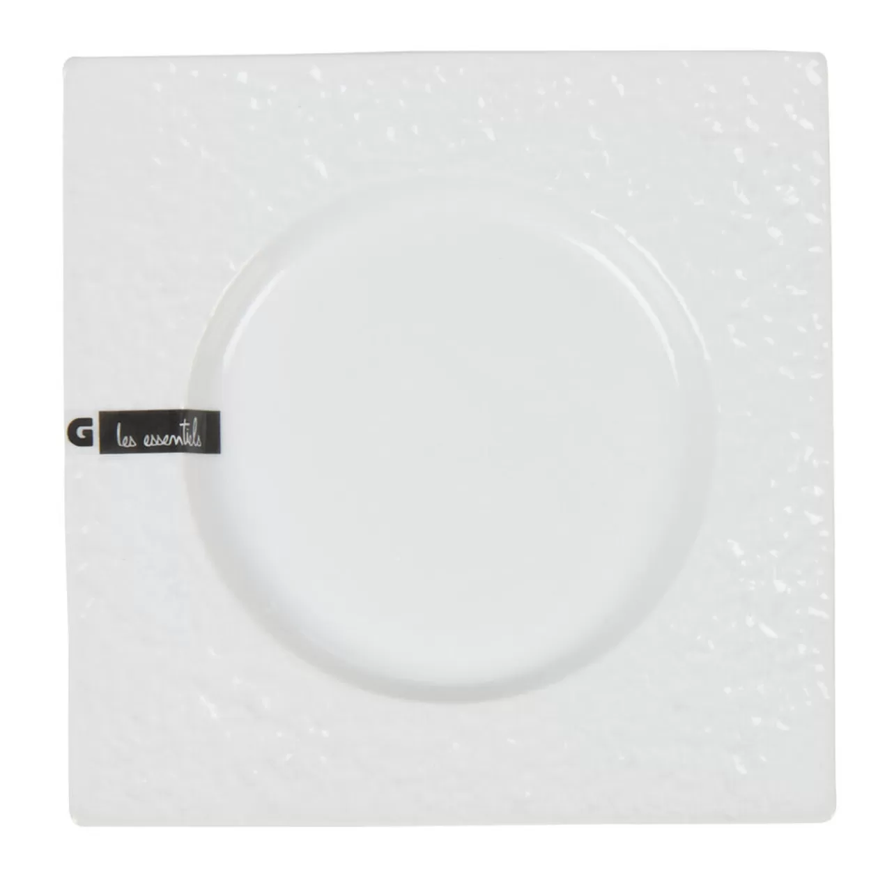 Assiette à dessert blanche carrée intérieur rond>Gifi New