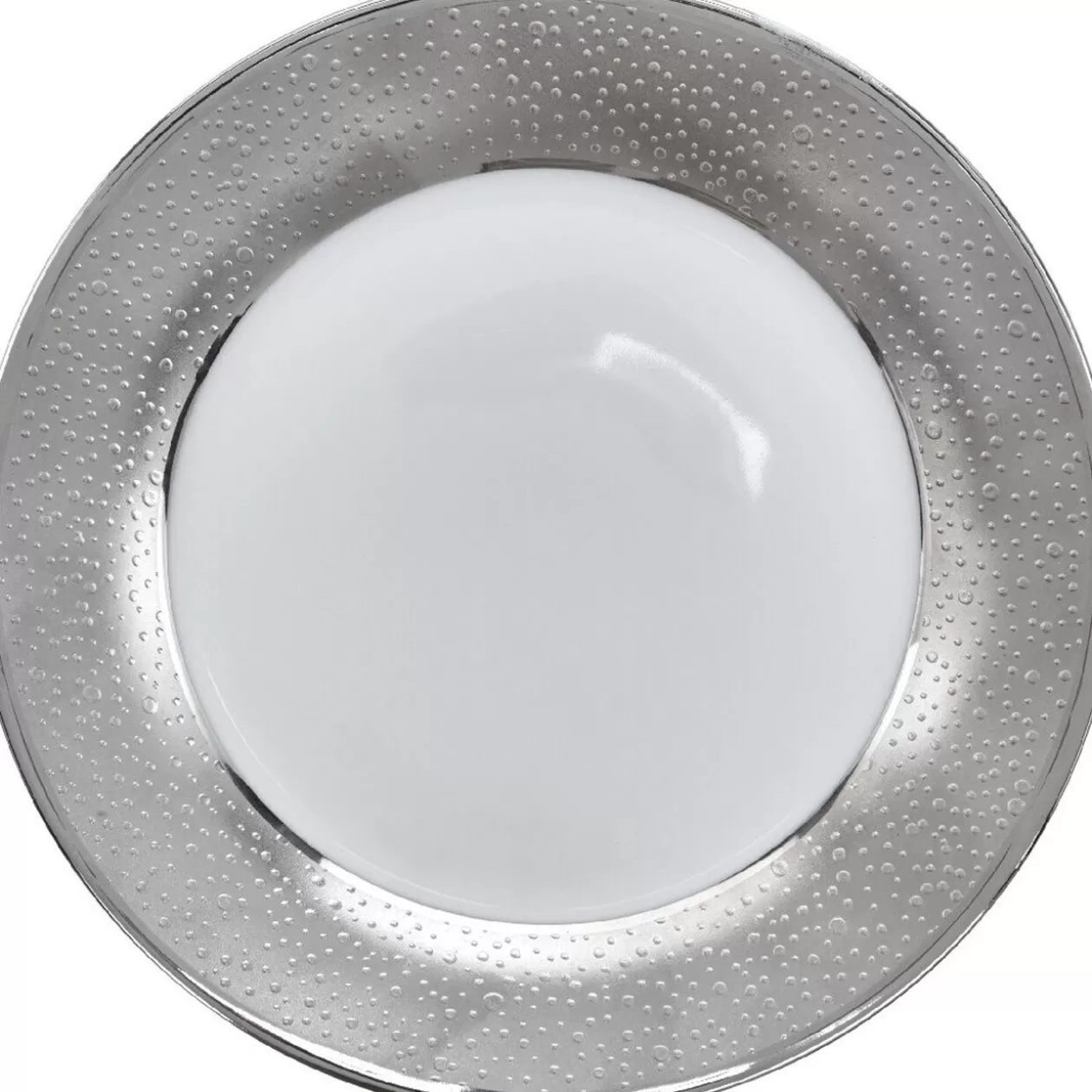 Assiette à dessert blanche contour argenté>Gifi Best Sale