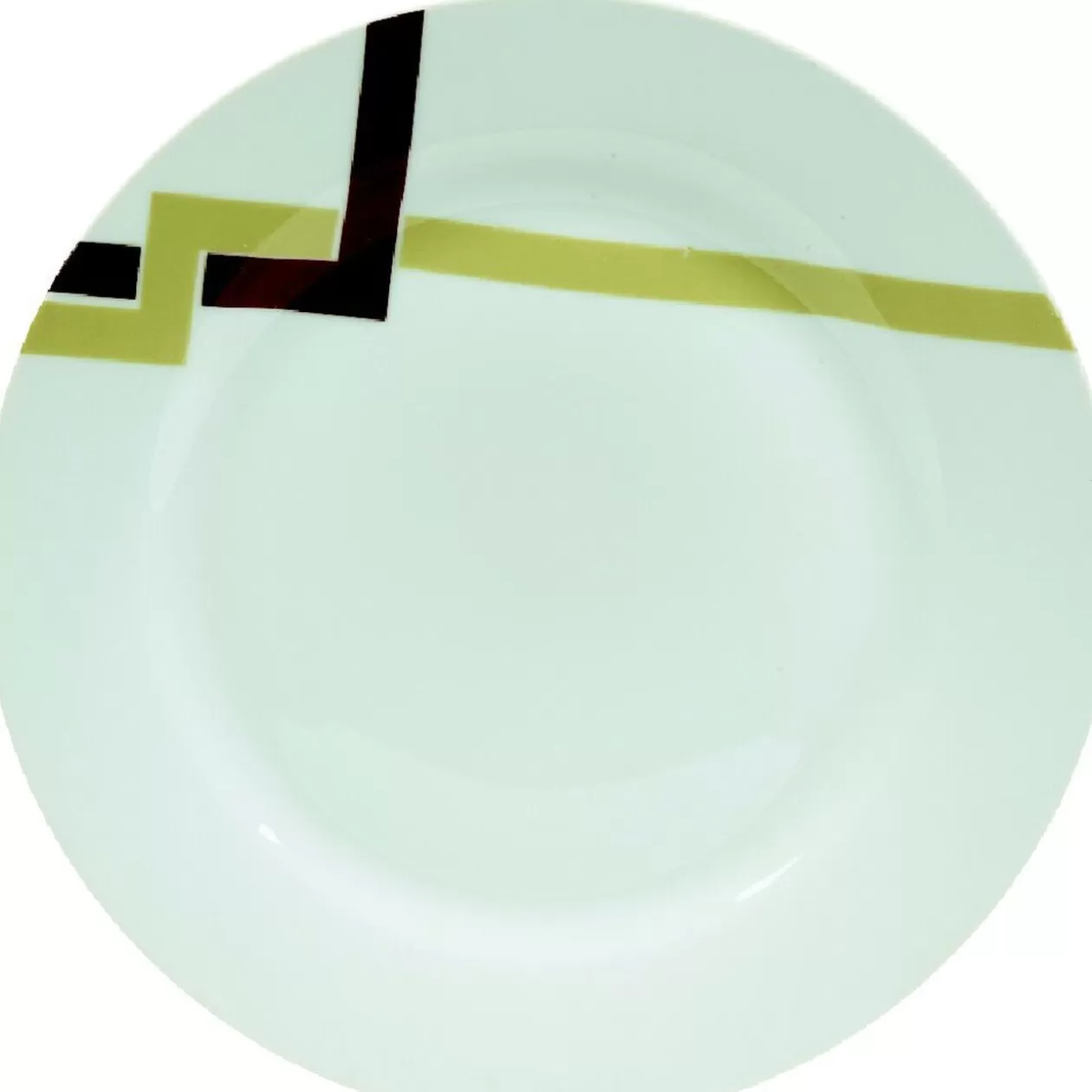 Assiette à dessert blanche décor lignes>Gifi New
