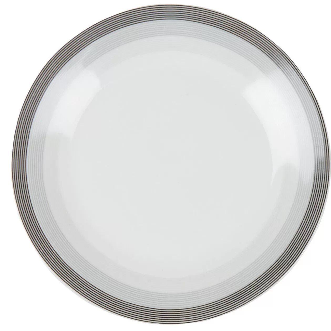 Assiette à dessert blanche et grise Sérénité Rayures>Gifi Cheap