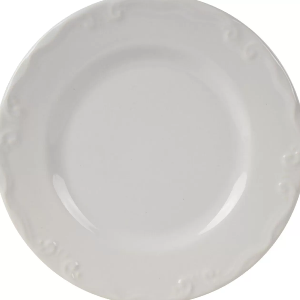 Assiette à dessert blanche festonnée>Gifi Flash Sale