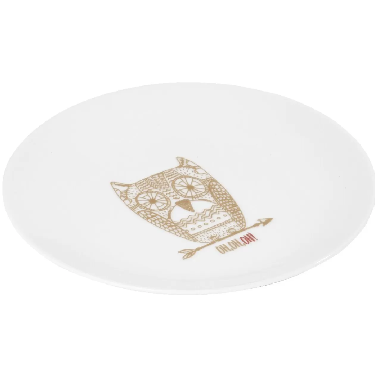 Assiette à dessert blanche hibou mandala doré>Gifi Fashion
