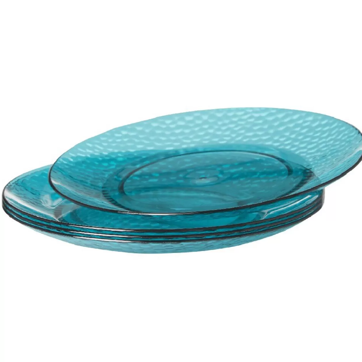 Assiette à dessert bleue martelé x4>Gifi Store