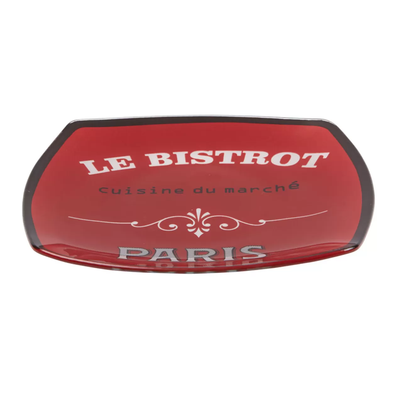 Assiette à dessert carrée bords arrondis rouge Le bistrot>Gifi Cheap