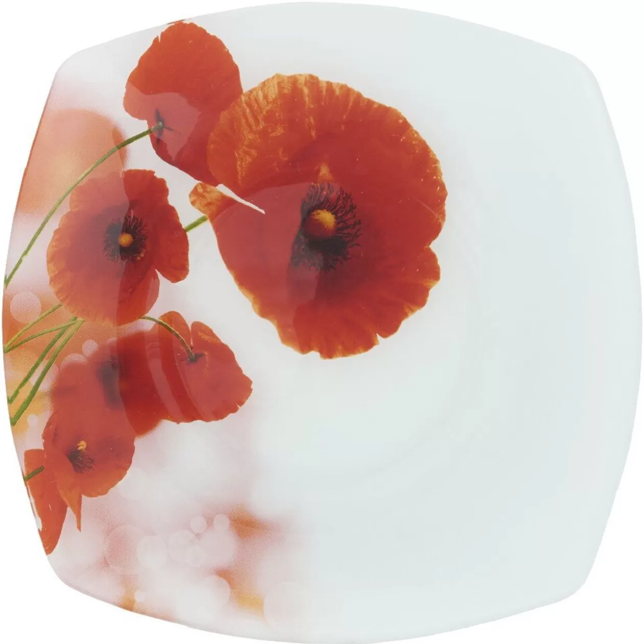 Assiette à dessert carrée motif coquelicot>Gifi Shop