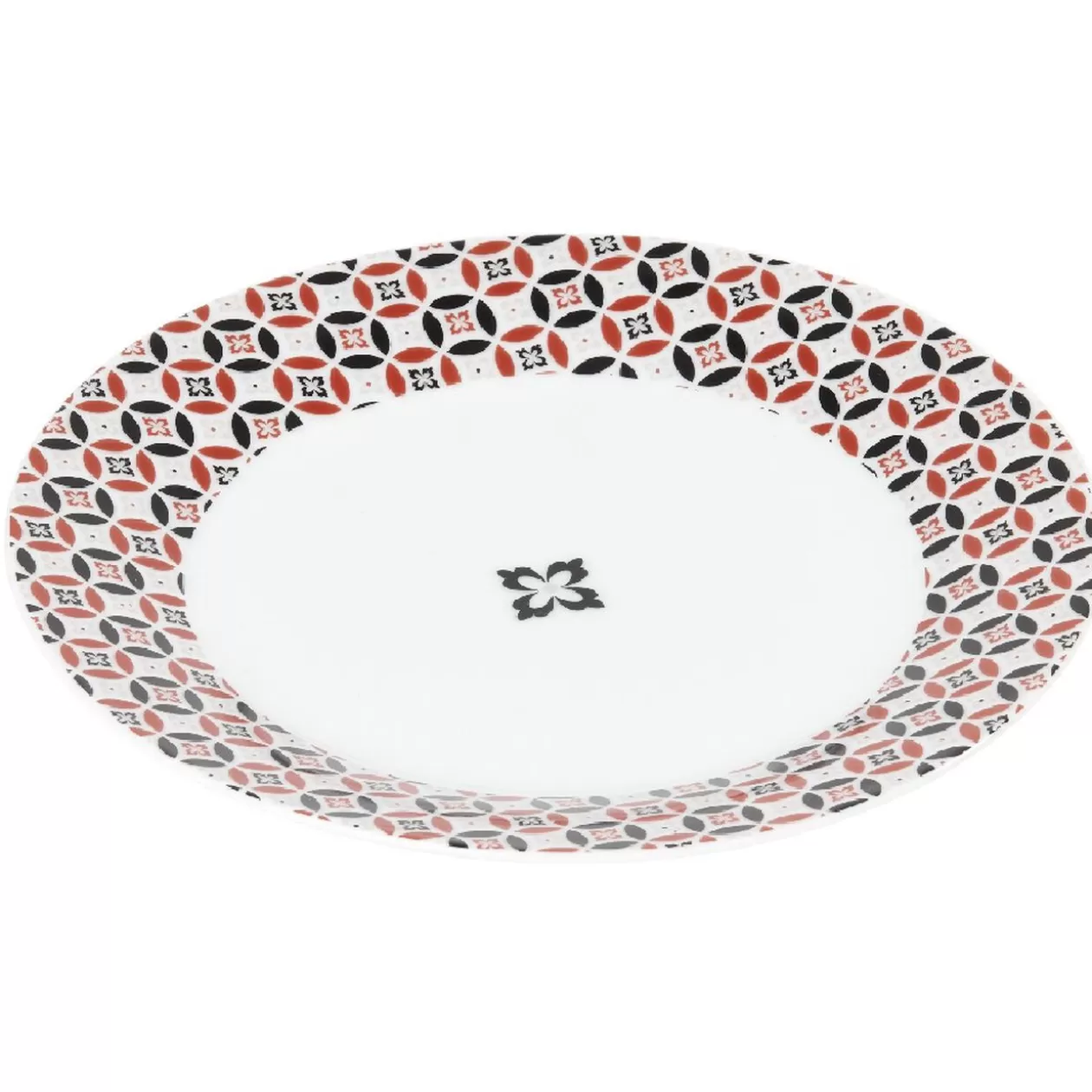 Assiette à dessert collection folk gris rouge>Gifi Flash Sale