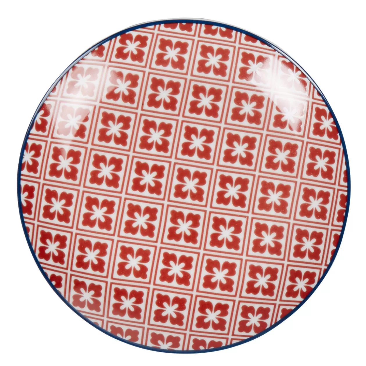 Assiette à dessert design carreaux de ciment rouge>Gifi Cheap