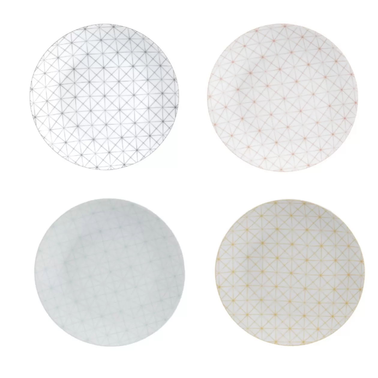 Assiette à dessert design géométrique dépareillé x4>Gifi Fashion