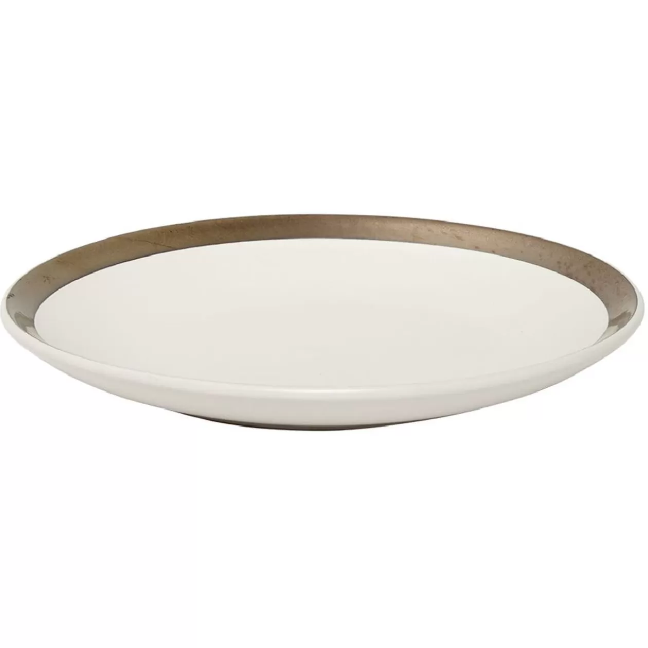 Assiette à dessert en faïence avec liseré doré>Gifi Outlet