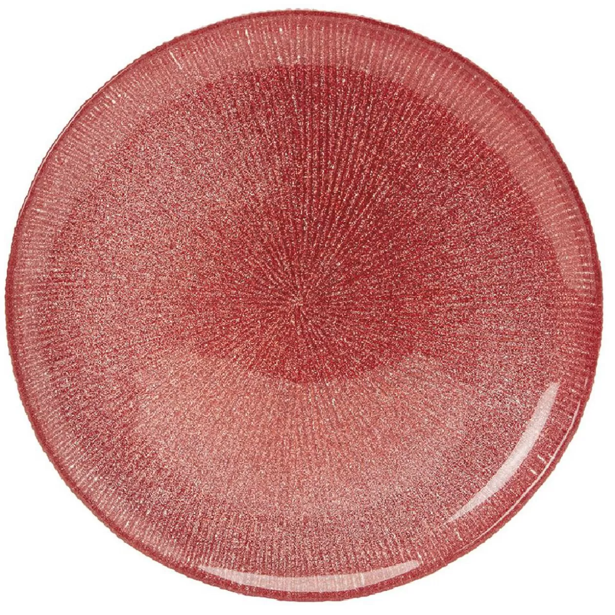 Assiette à dessert en verre strié rouge>Gifi Cheap