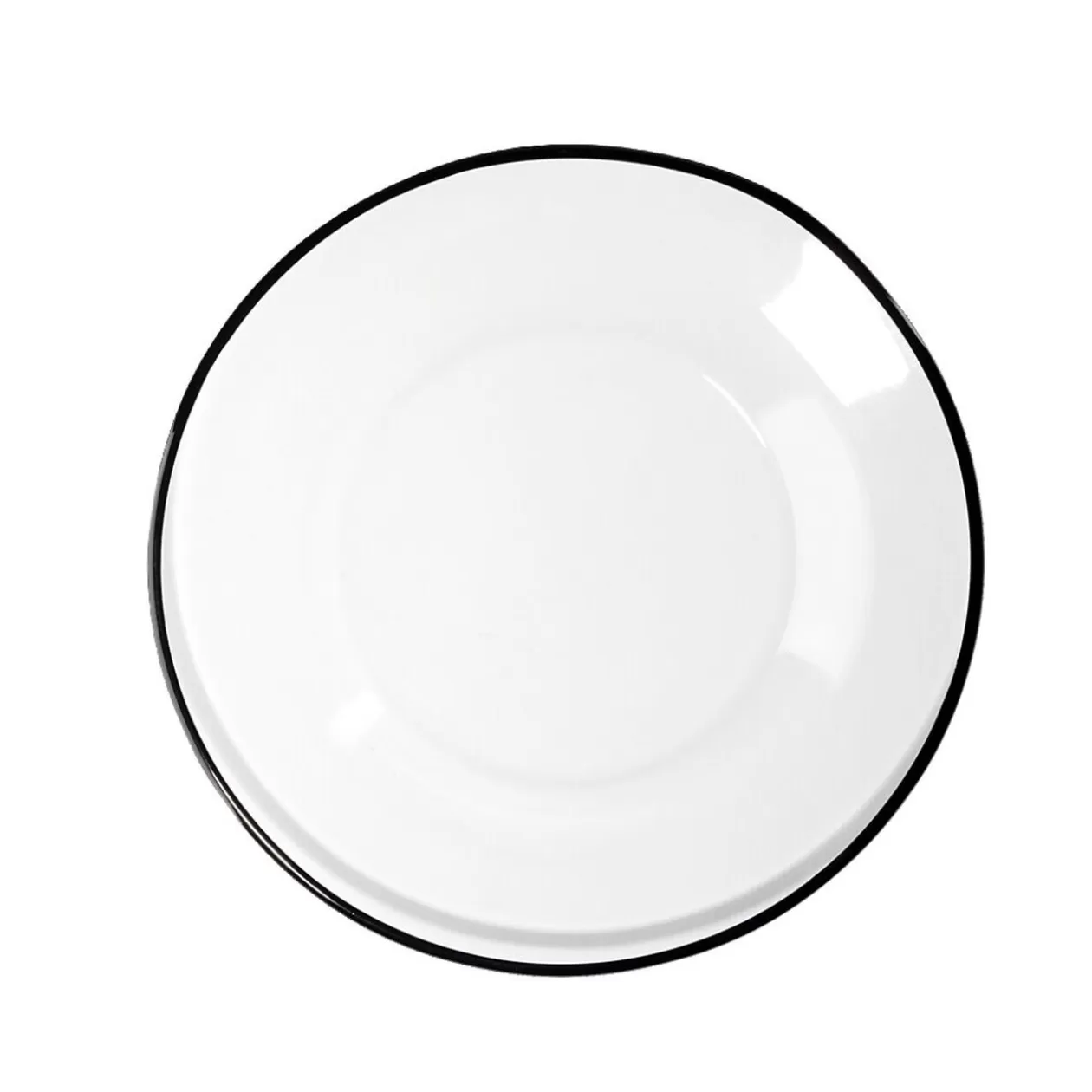 Gifi Assiette à dessert en verre transparent bord noir Ø20cm< Vaisselle Et Accessoires De Table