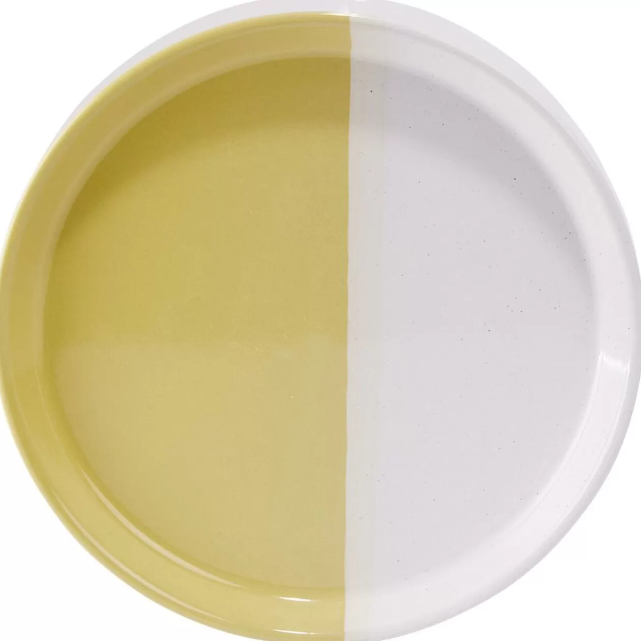 Assiette à dessert faïence blanc et beige Ø19cm>Gifi Shop
