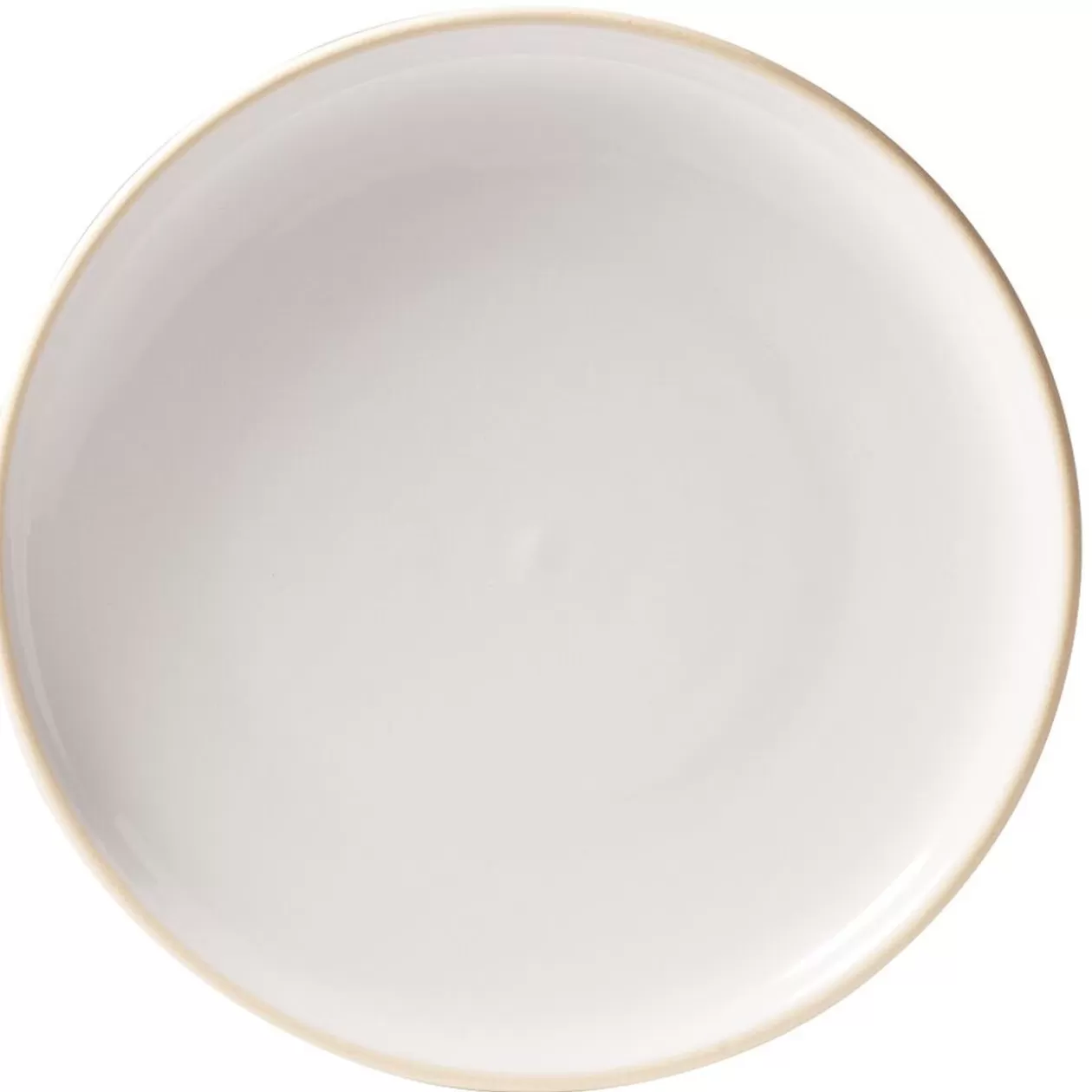 Assiette à dessert faïence gris avec liseré crème>Gifi Best