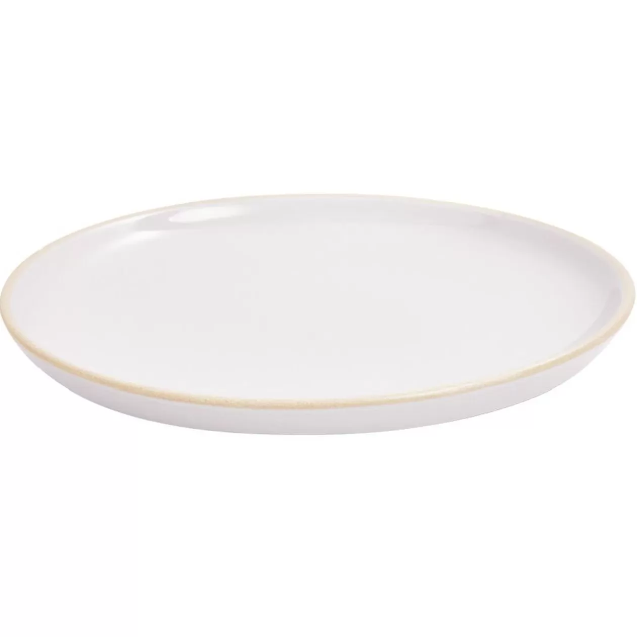 Assiette à dessert faïence gris avec liseré crème>Gifi Best