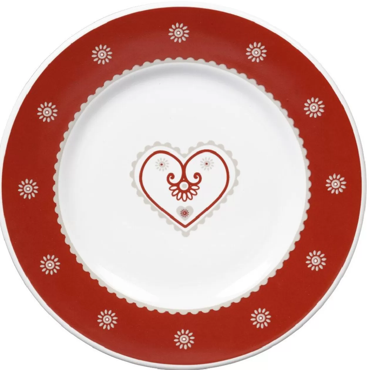 Assiette à dessert faïence motif coeur>Gifi Store