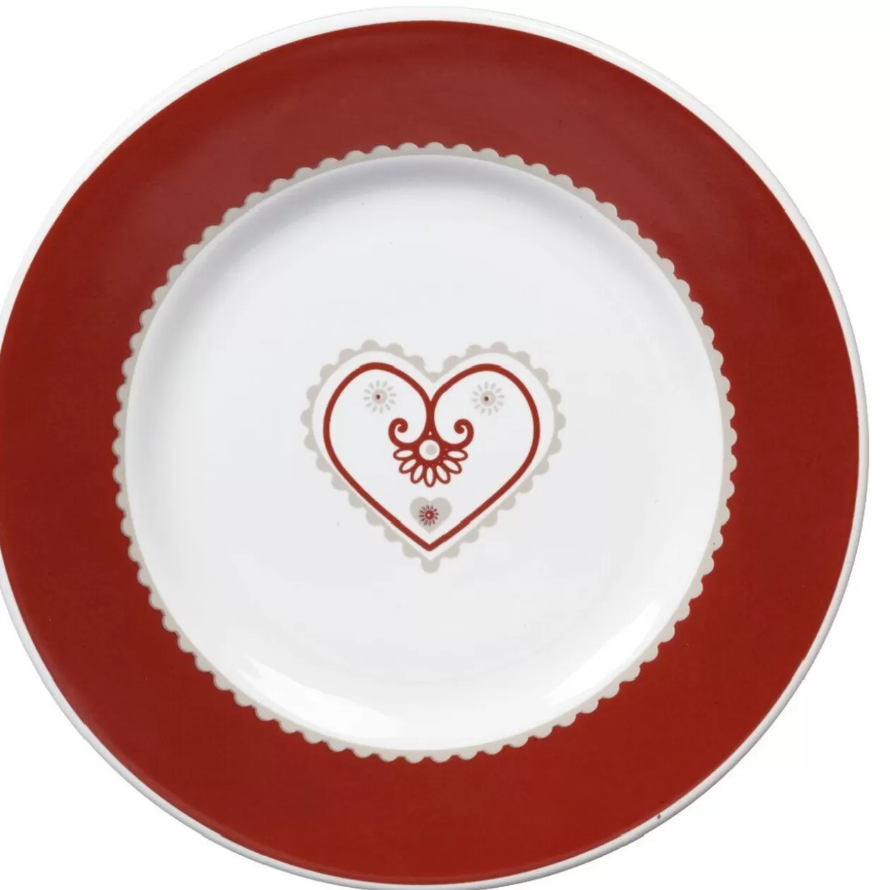 Assiette à dessert faïence motif coeur>Gifi Store