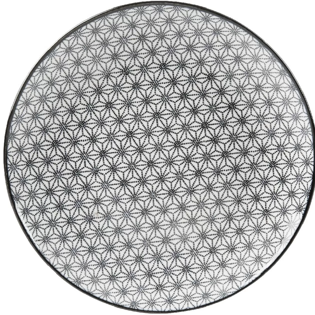 Gifi Assiette à dessert Helsinki décor noir blanc x4< Vaisselle Et Accessoires De Table