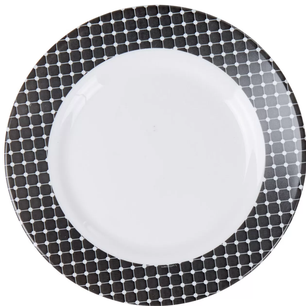 Assiette à dessert Luminarc rebord noir à pois blancs Tiago>Gifi Clearance