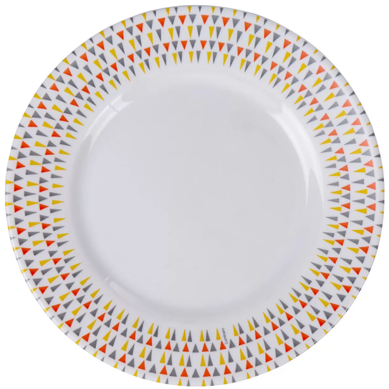 Assiette à dessert Luminarc ronde triangles rose gris jaune>Gifi Shop
