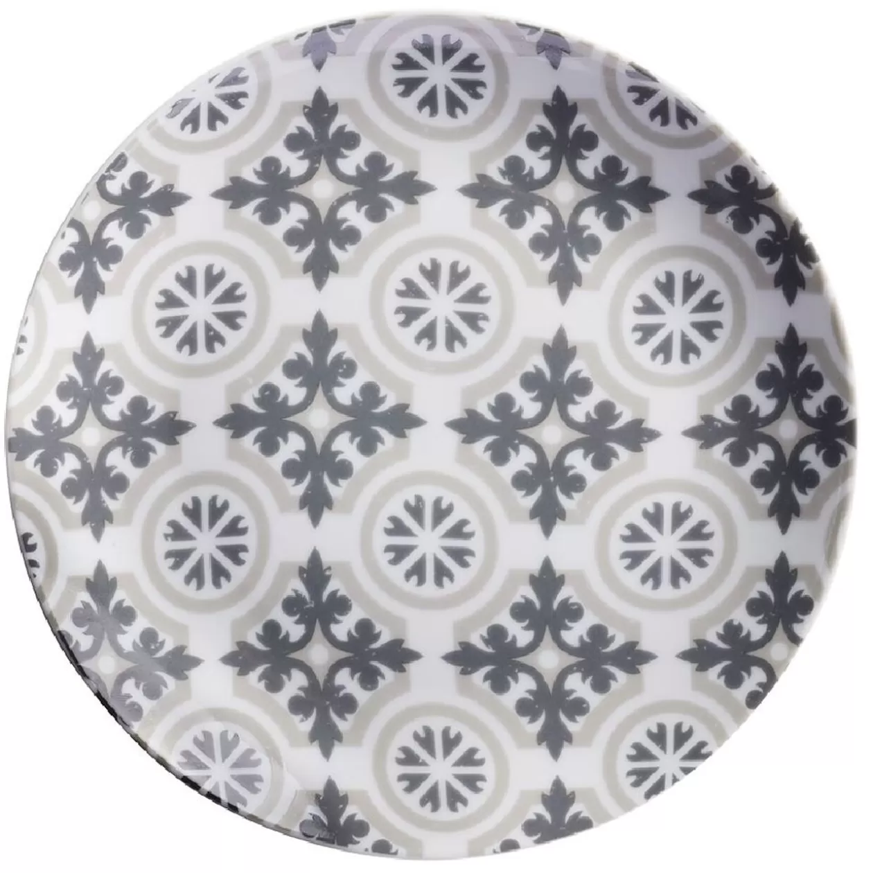 Gifi Assiette à dessert motif carreau de ciment gris< Vaisselle Et Accessoires De Table