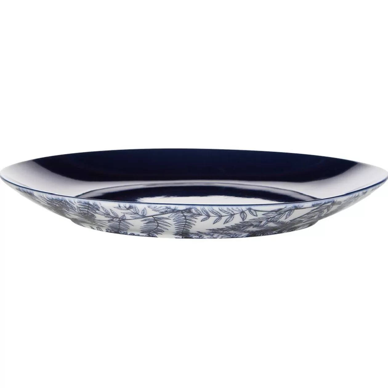 Assiette à dessert motif feuillage bleu et blanc>Gifi Discount