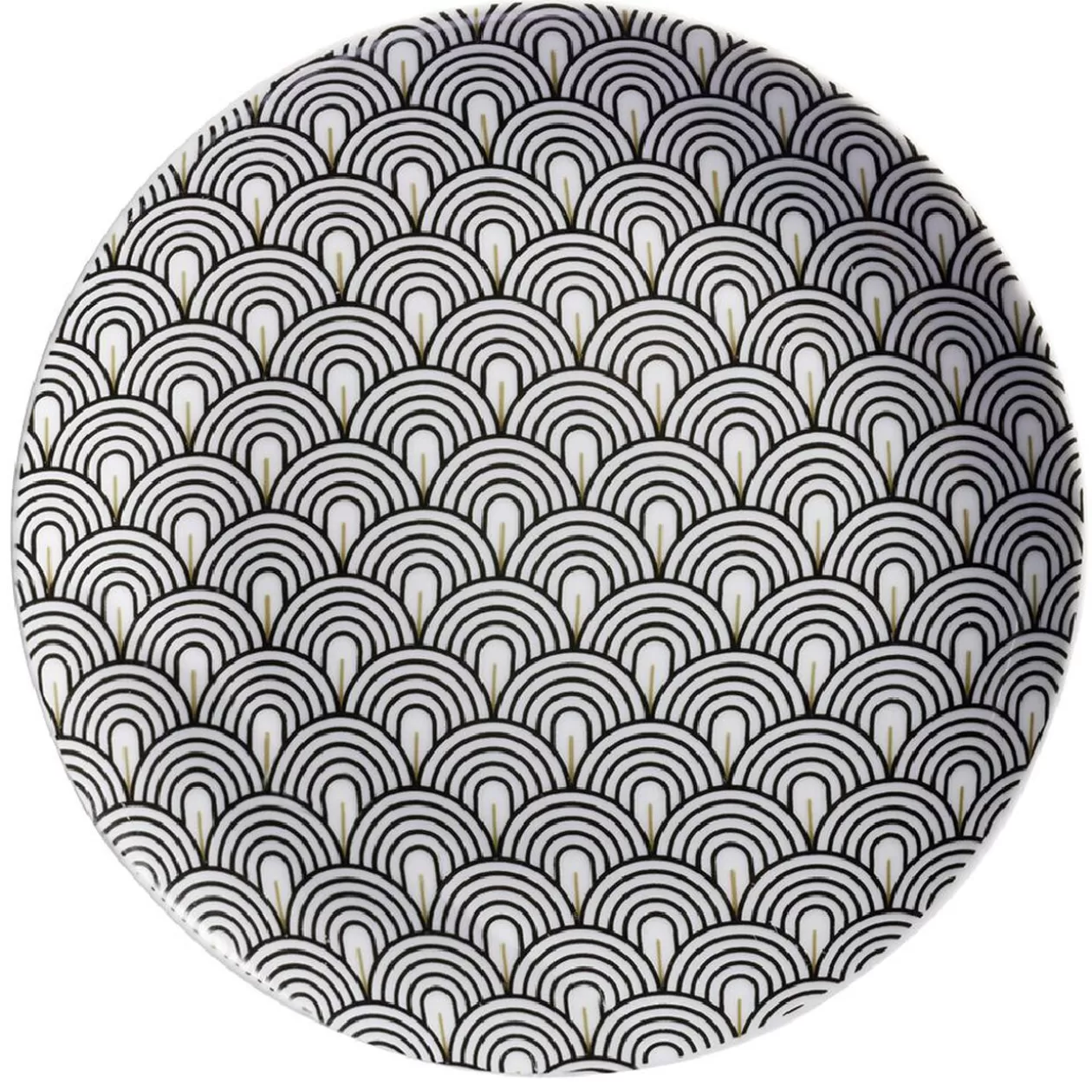 Assiette à dessert motif vague japonaise gris>Gifi Clearance