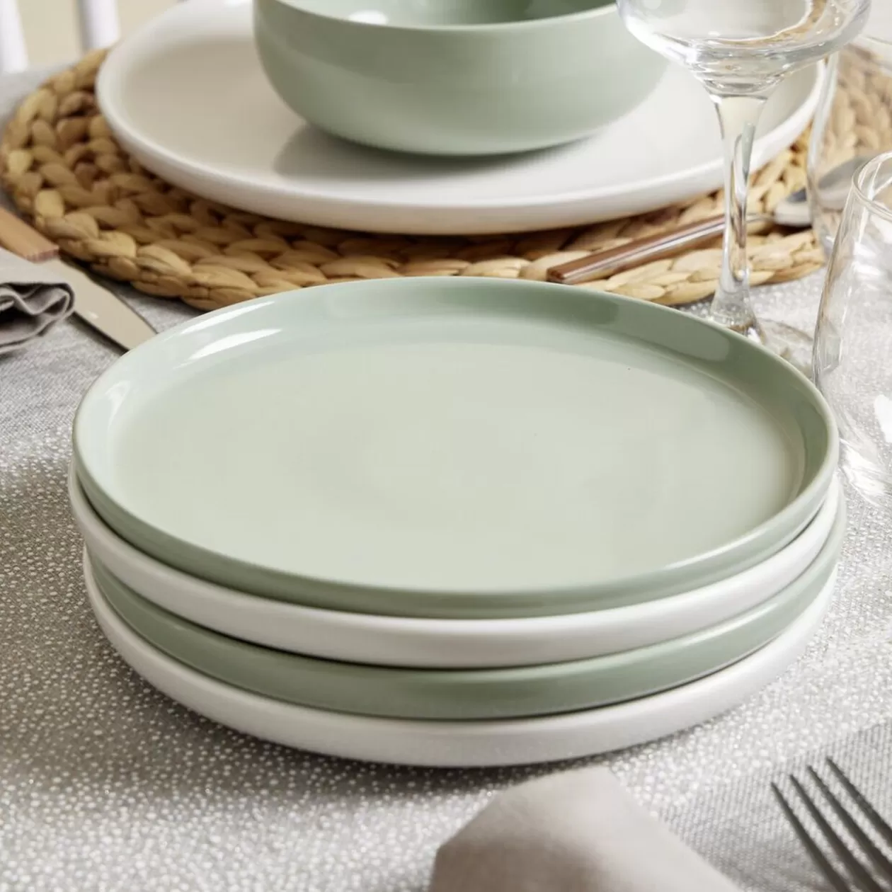 Gifi Assiette à dessert Oslo en grès vert Ø20cm< Vaisselle Et Accessoires De Table