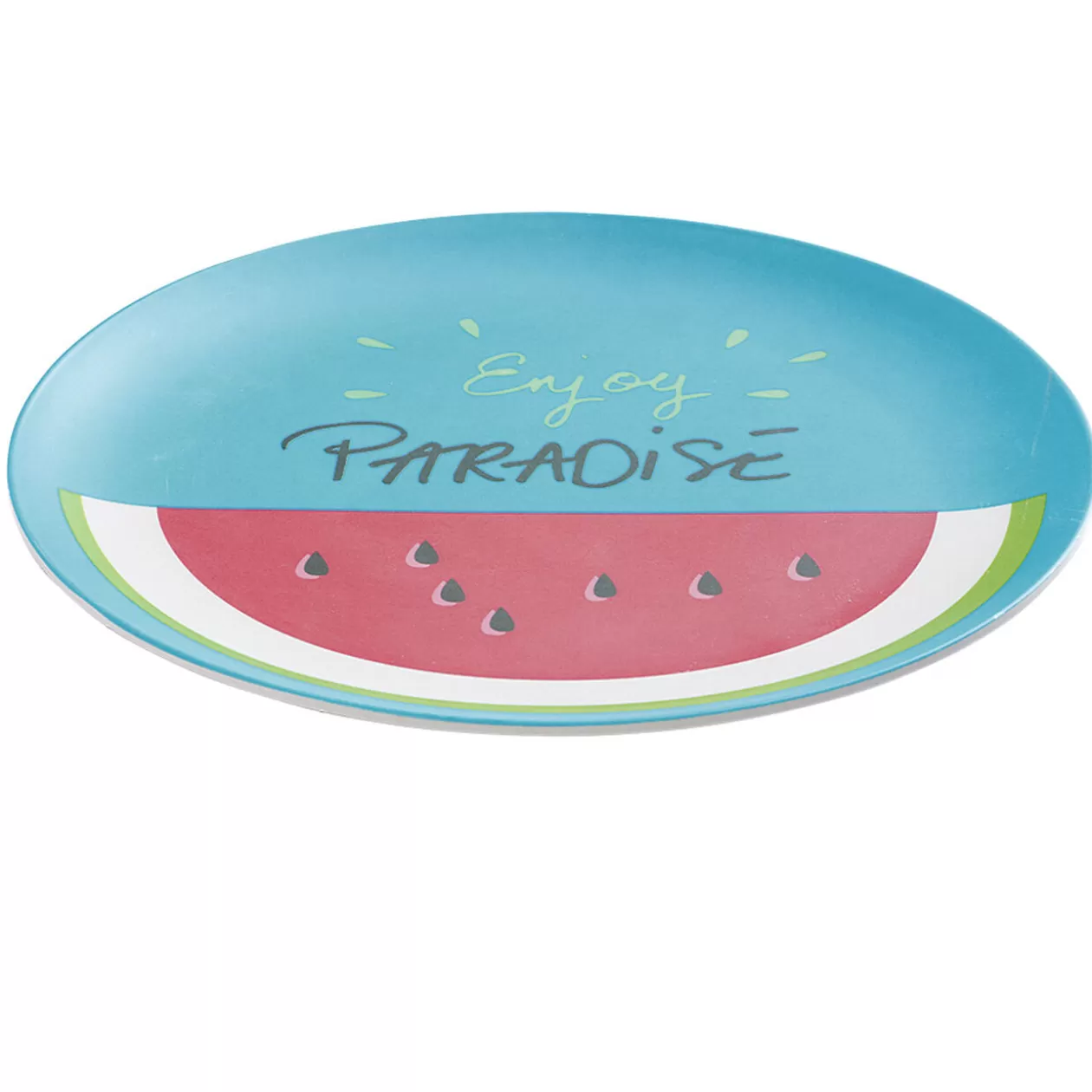 Assiette à dessert pastèque Enjoy Paradise en plastique>Gifi Outlet