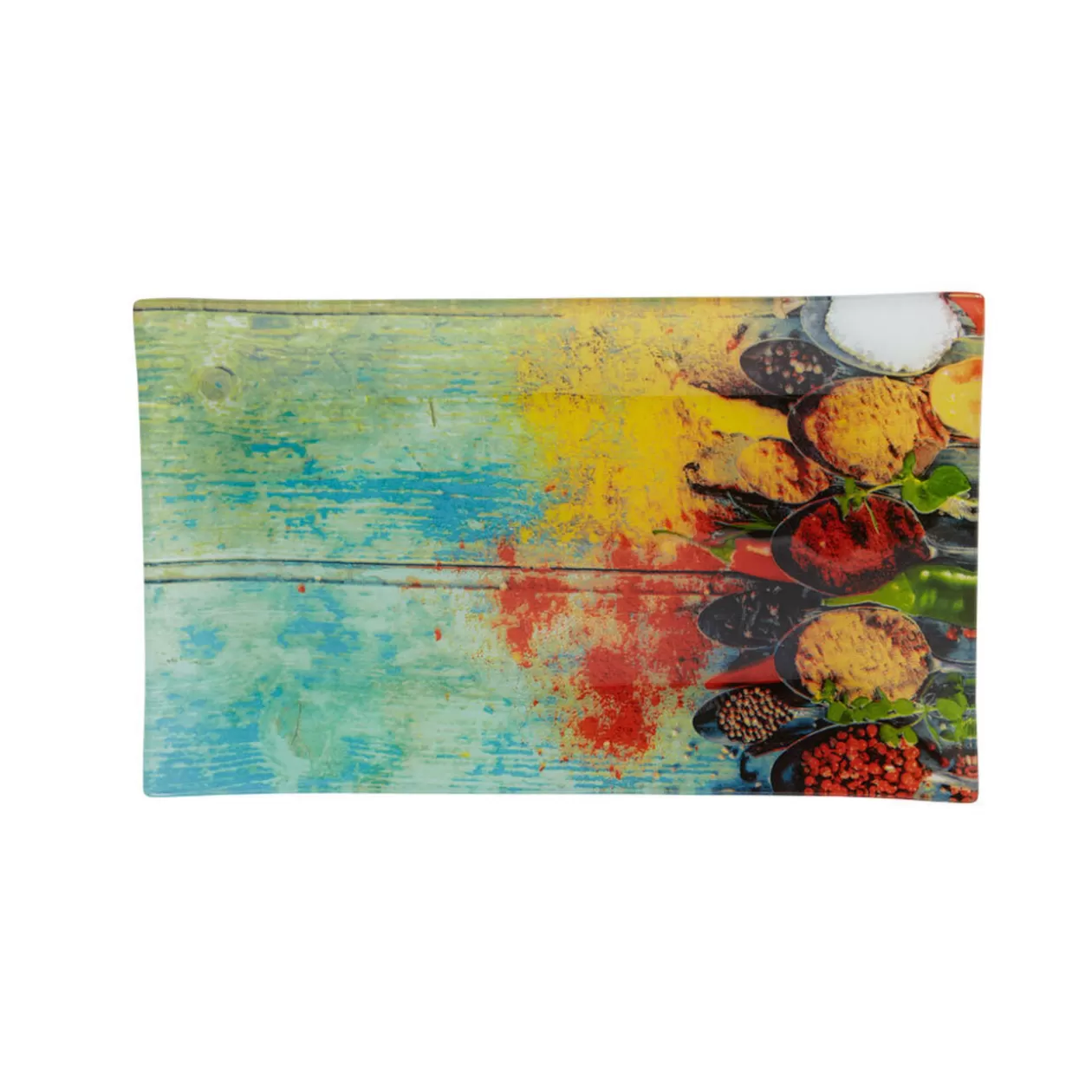 Assiette à dessert rectangulaire design épices>Gifi Clearance
