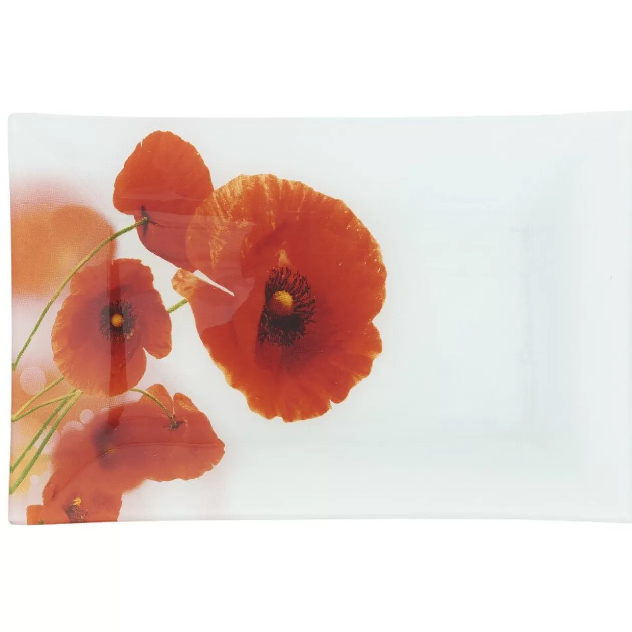 Assiette à dessert rectangulaire motif coquelicot>Gifi Hot
