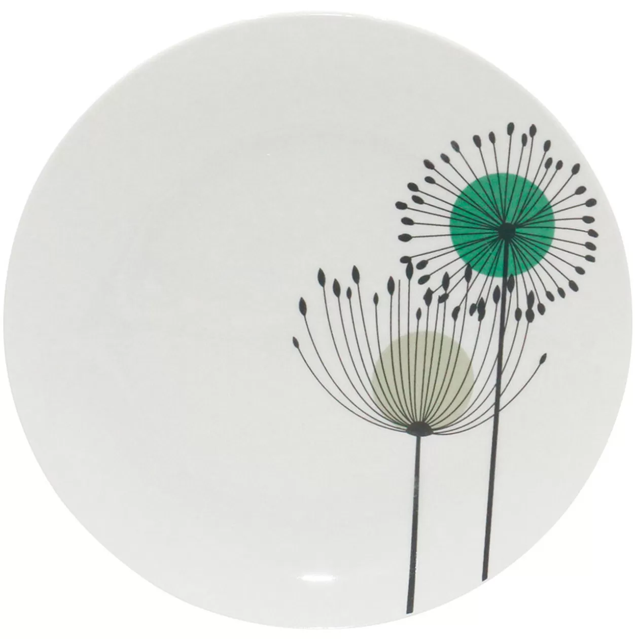 Assiette à dessert ronde aigrette pissenlit blanche>Gifi Cheap