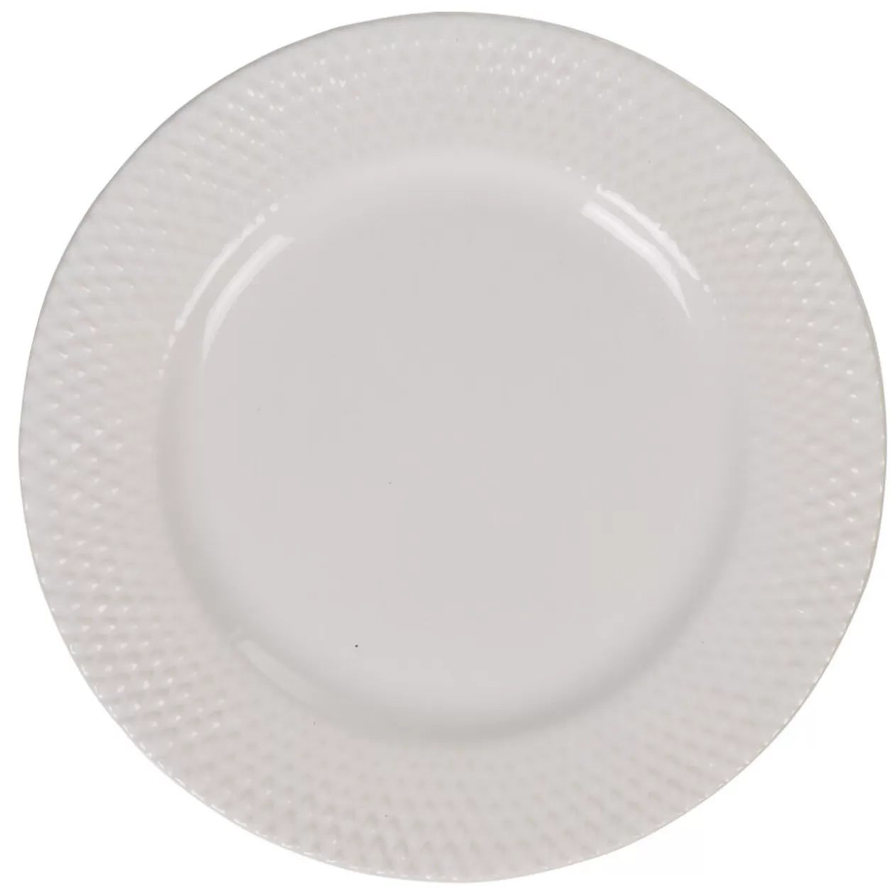 Assiette à dessert ronde céramique rebord embossé uni blanc>Gifi Best