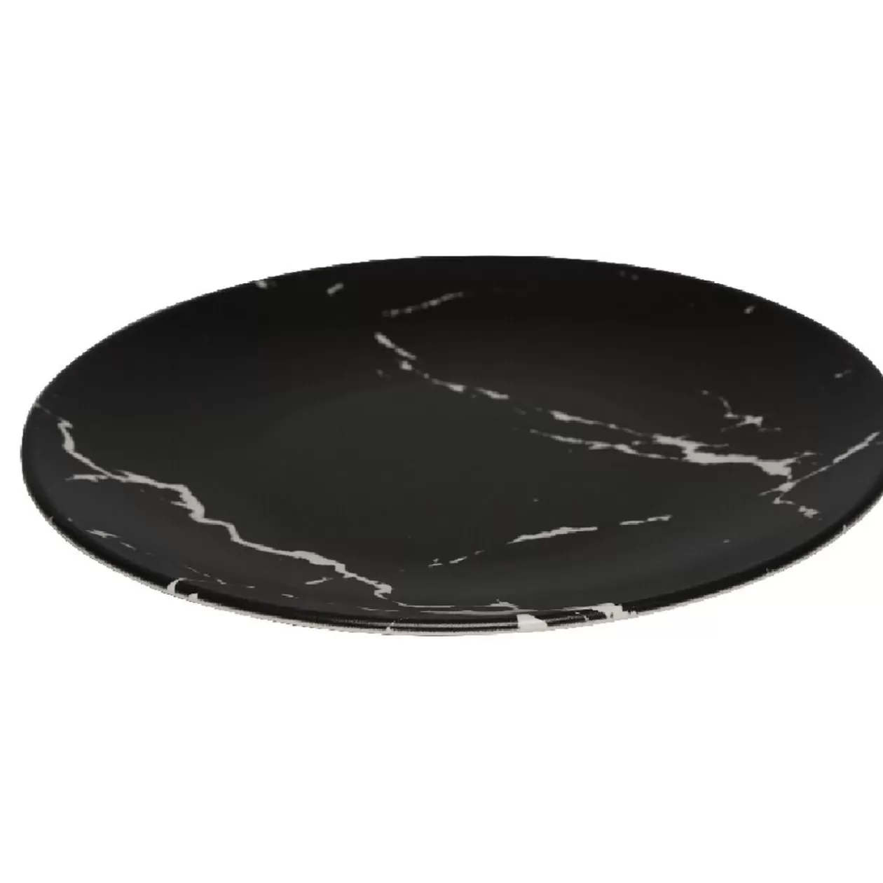 Assiette à dessert ronde décor marbre noir et blanc>Gifi Clearance