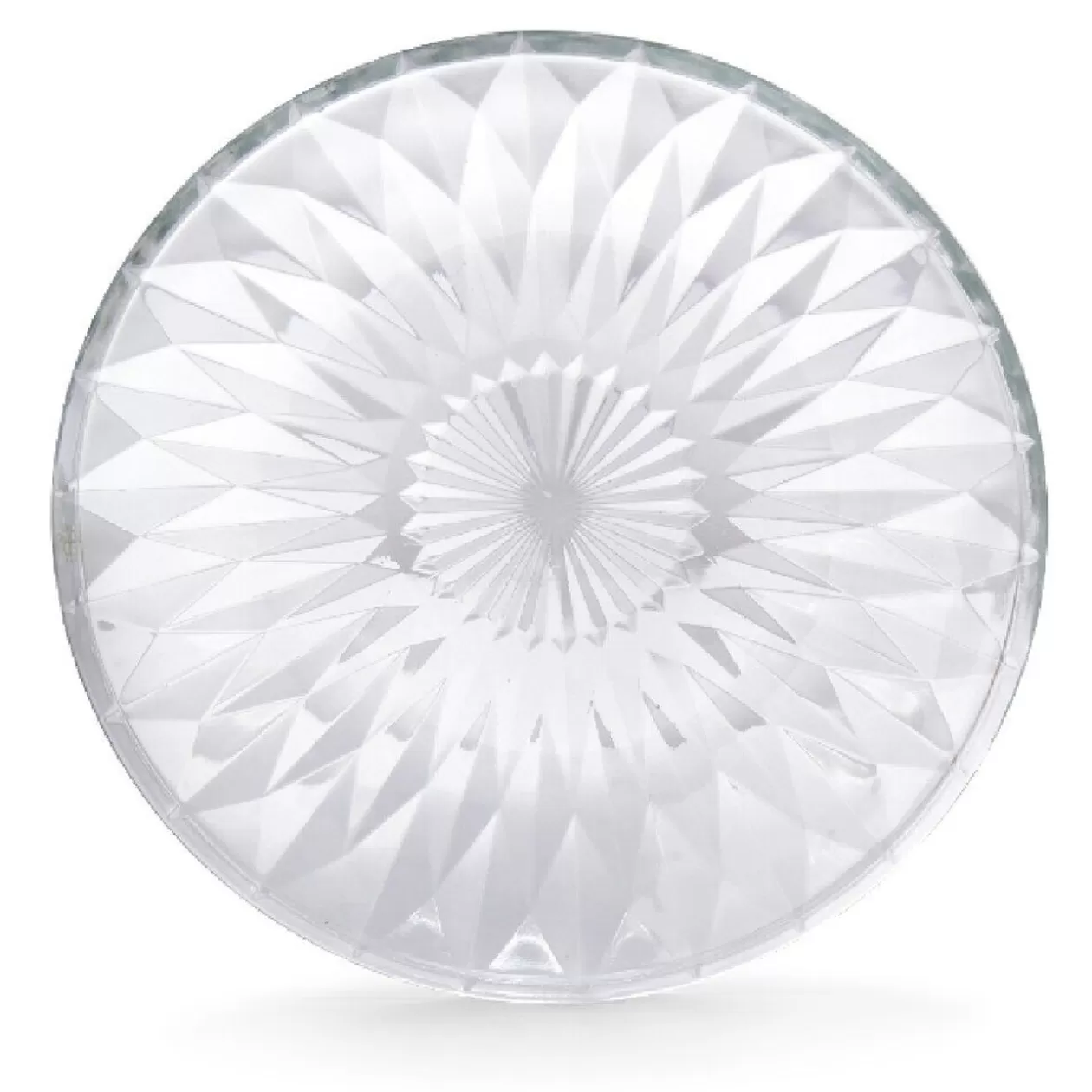Assiette à dessert ronde fleur géométrique verre transparent>Gifi Cheap