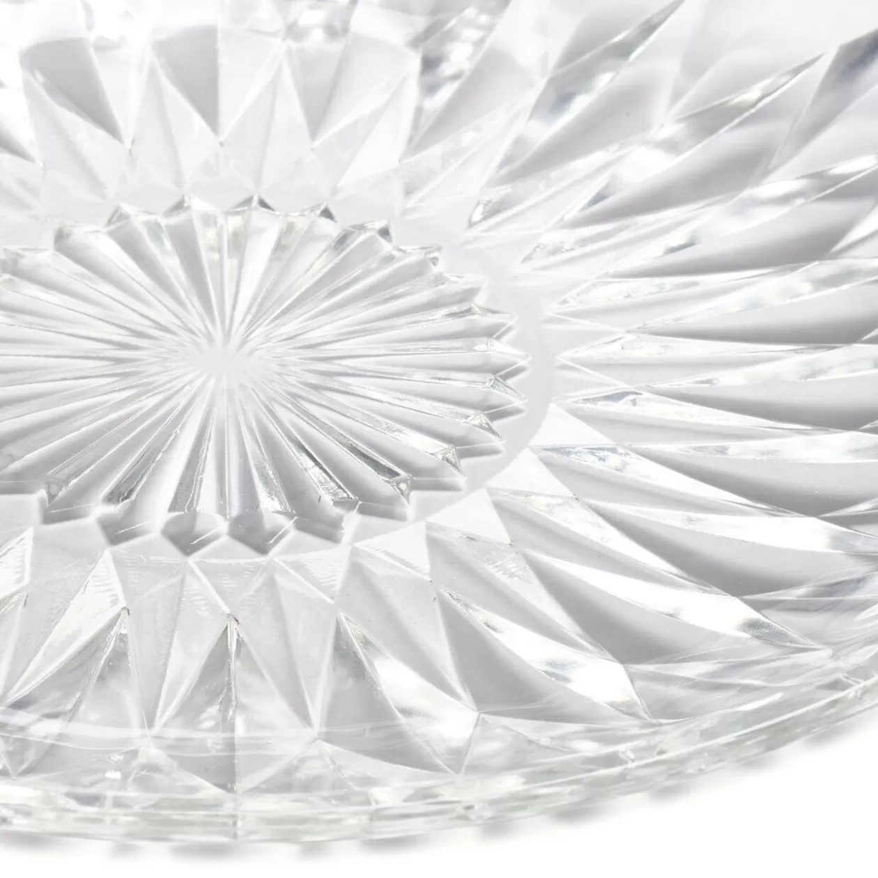 Assiette à dessert ronde fleur géométrique verre transparent>Gifi Cheap