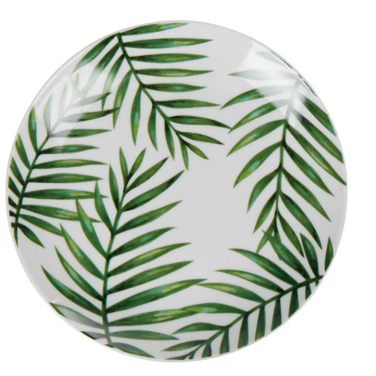 Assiette à dessert ronde motif feuillage jungle tropical>Gifi Sale