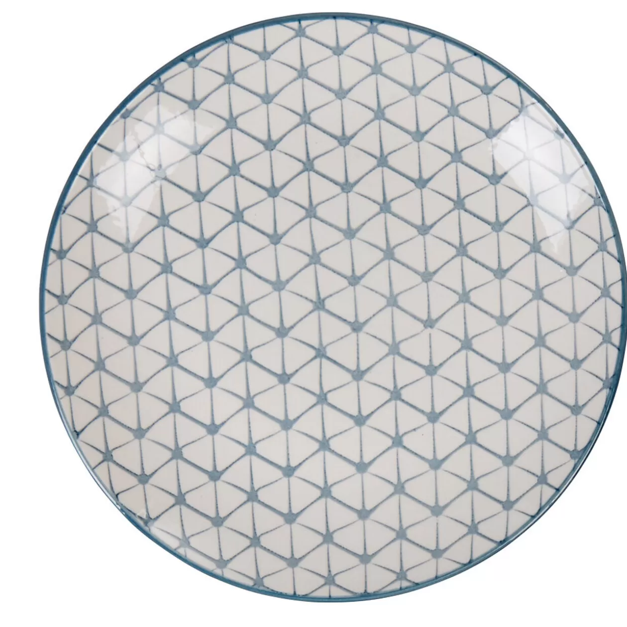 Assiette à dessert ronde motif géométrique bleu Urban>Gifi Fashion