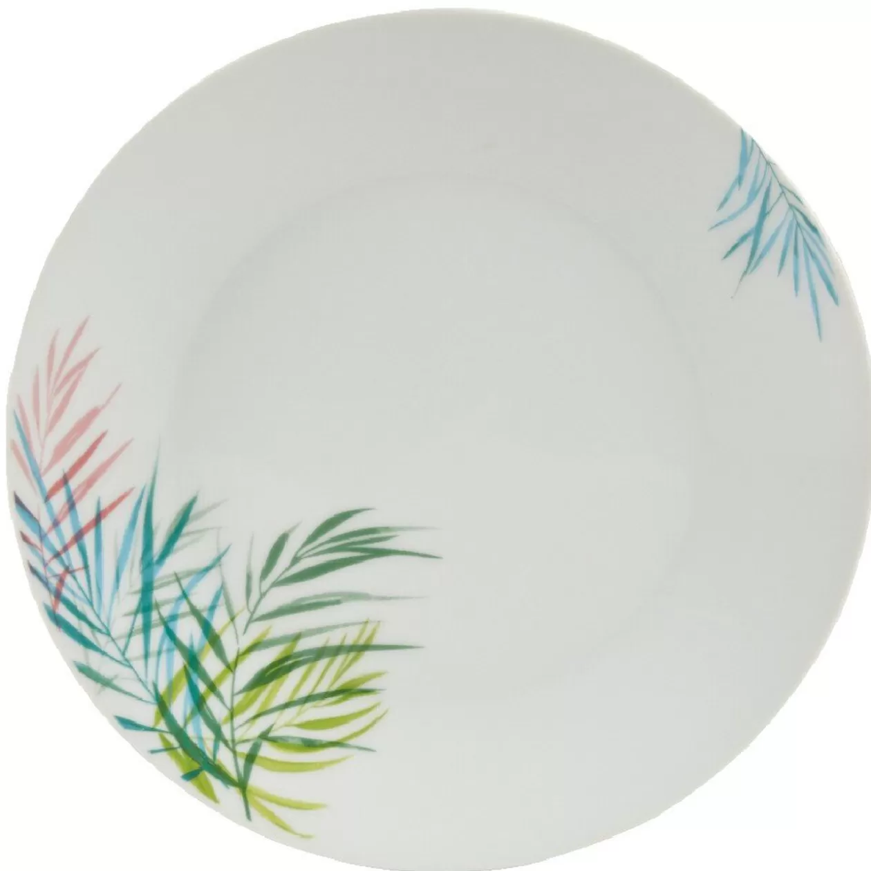 Assiette à dessert ronde porcelaine feuillage multicolore>Gifi Shop