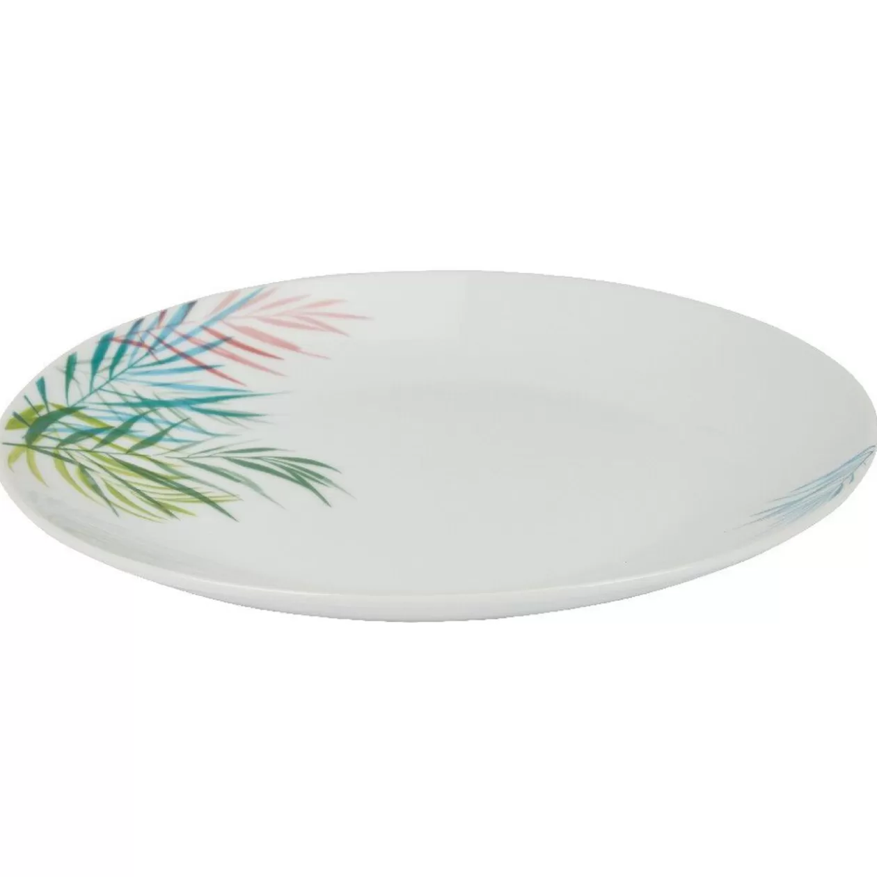 Assiette à dessert ronde porcelaine feuillage multicolore>Gifi Shop