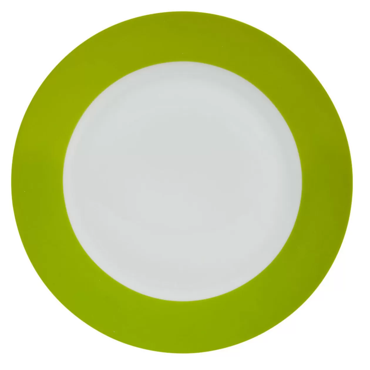 Assiette à dessert ronde verte et blanche>Gifi Outlet