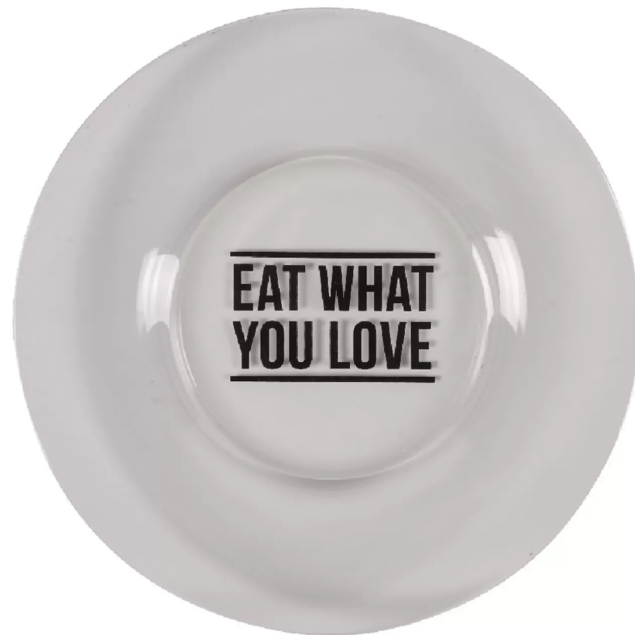 Assiette à dessert transparente design "eat what you love">Gifi Store