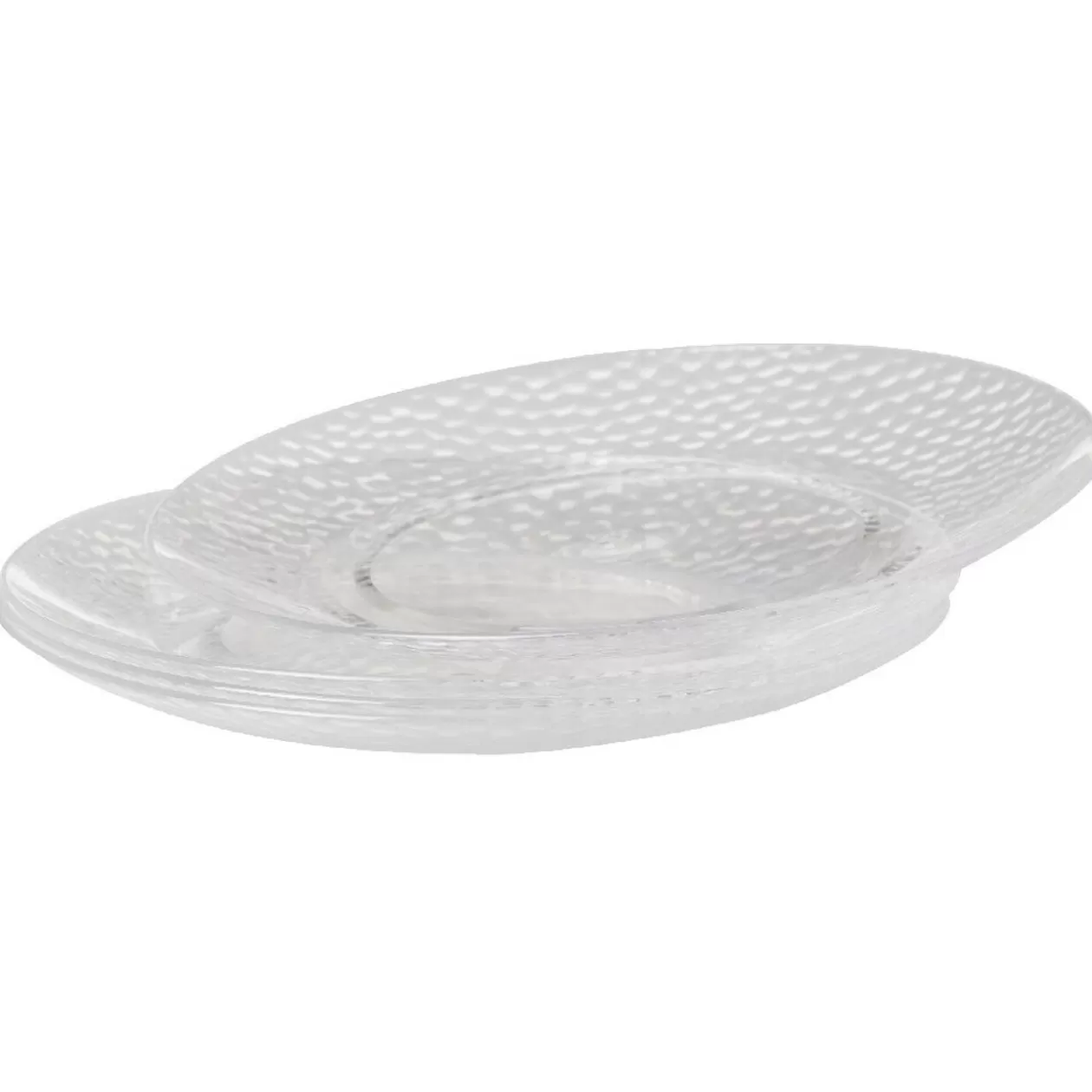 Assiette à dessert transparente martelé x4>Gifi Cheap