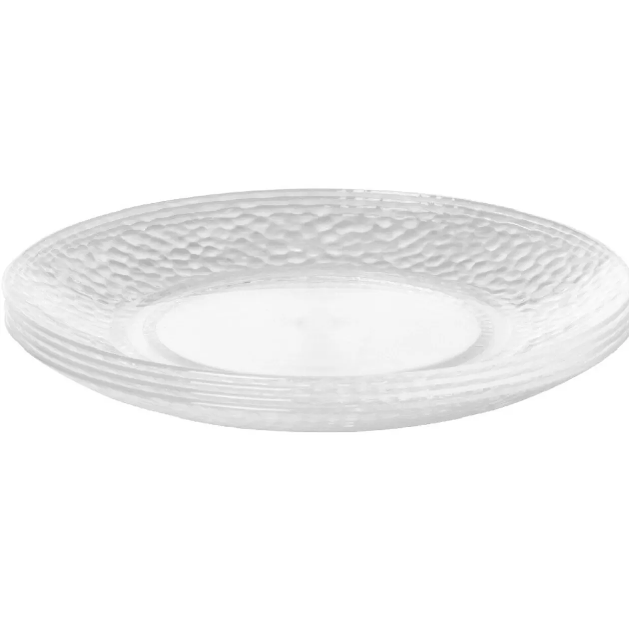 Assiette à dessert transparente martelé x4>Gifi Cheap
