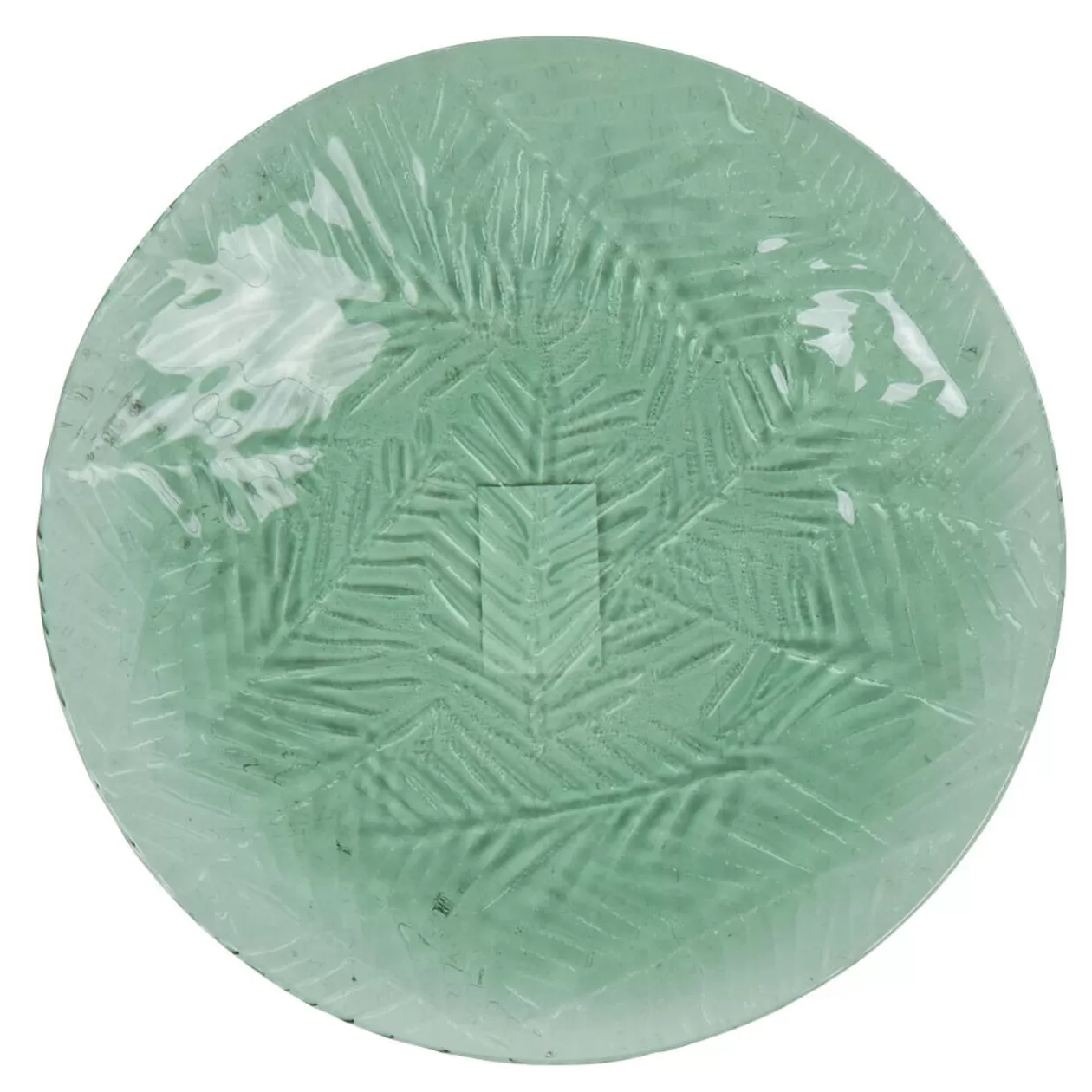 Assiette à dessert vert motif feuilles tropicales en relief>Gifi Shop