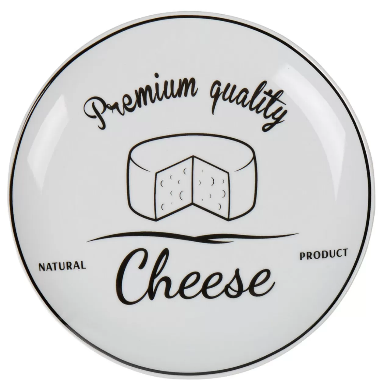 Assiette à fromage design noir et blanc>Gifi Online